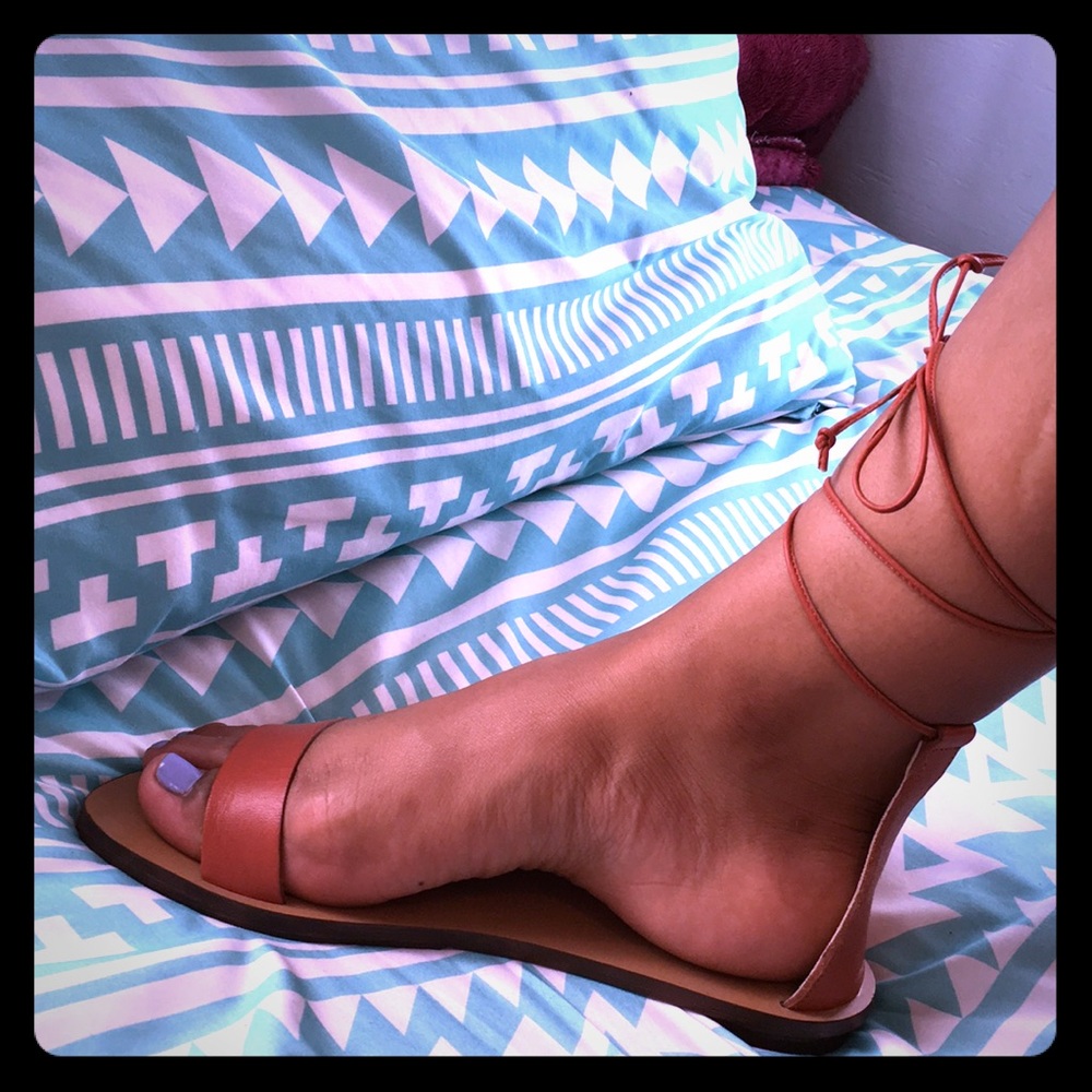 J.CREW orange beach sandals